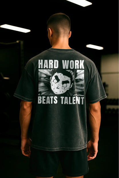 Oversized Tee – Untalented (Hard Work Beats Talent)